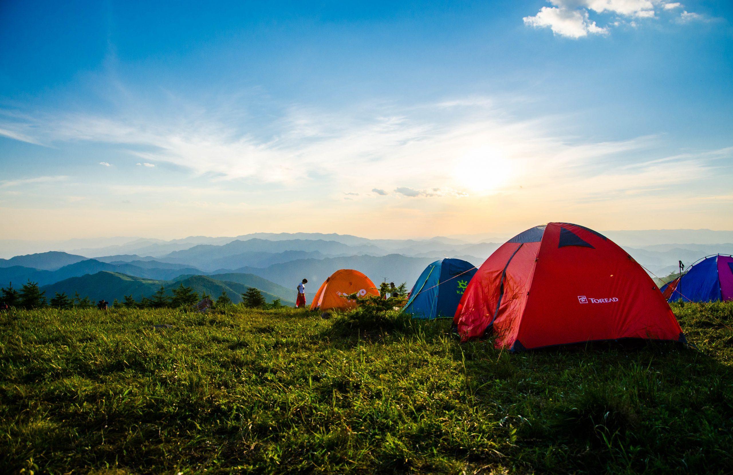 tents with hikers